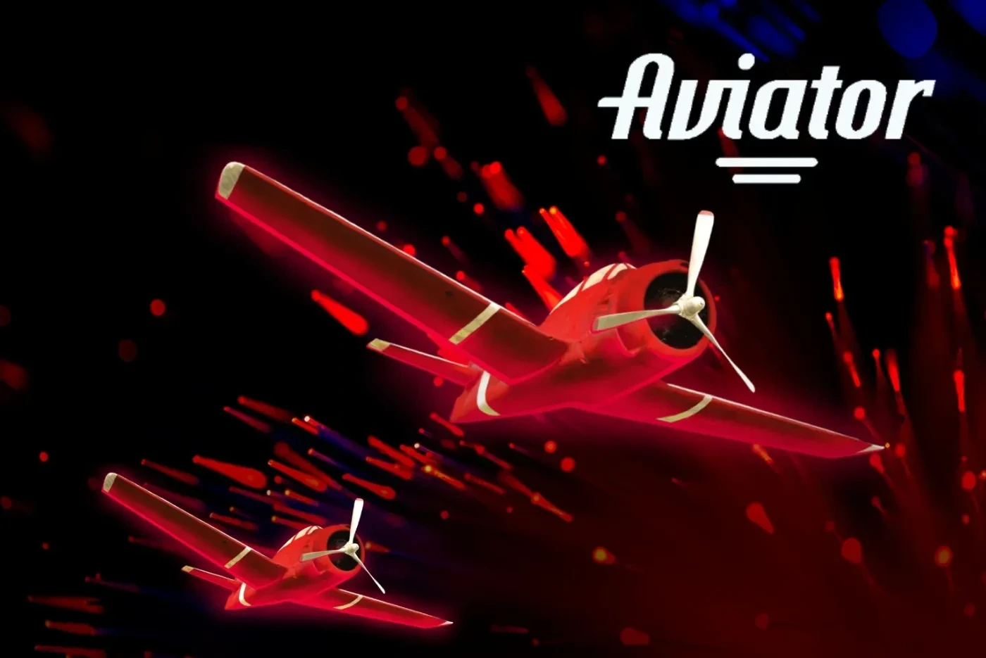 Aviator game key art: the red plane climbing as the multiplier rises